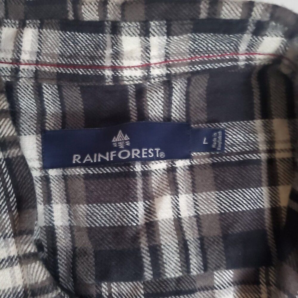 Men Regular Fit Plaid Flannel Long Sleeve Casual Shirt, Charcoal Combo LARGE - Picture 4 of 14